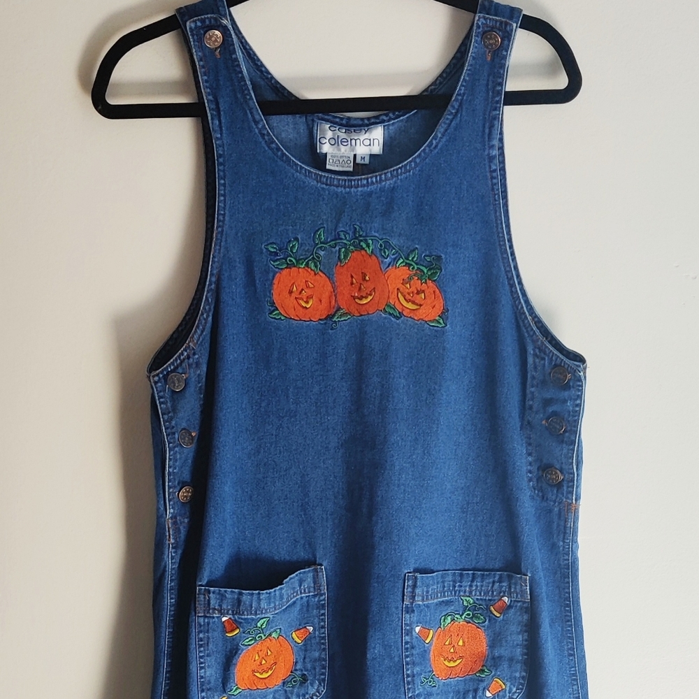 Vintage Casey Coleman Halloween Denim Dress M